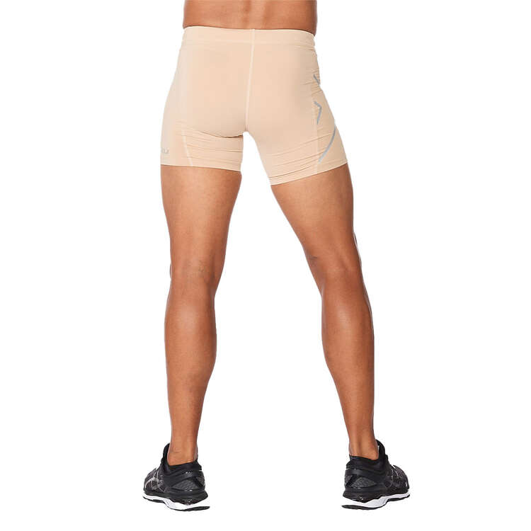 2XU Mens Compression Half Shorts - Beige