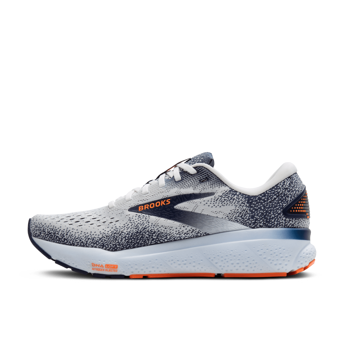 Brooks Ghost 16 Men's - White / Peacoat / Orange