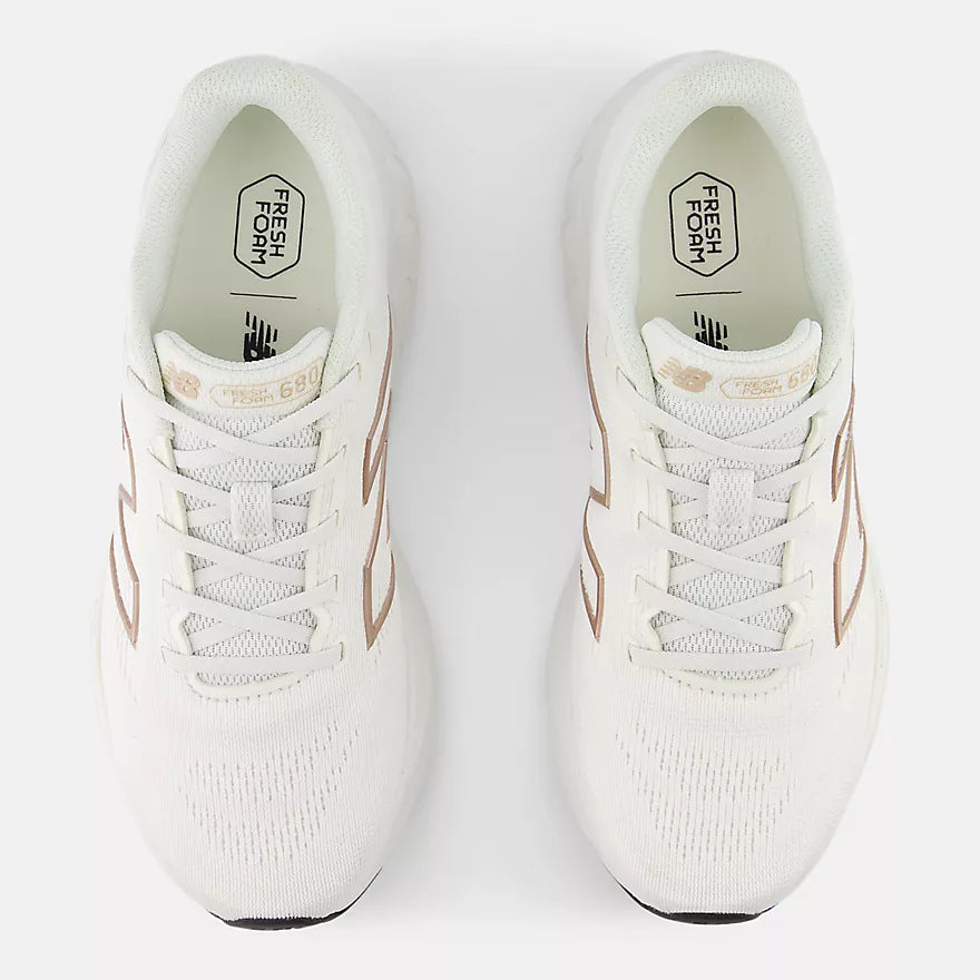 New Balance 680 v8 Womens - White / Gold Metallic