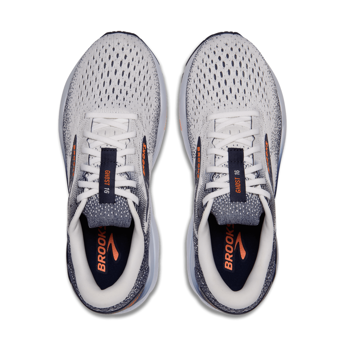 Brooks Ghost 16 Men's - White / Peacoat / Orange