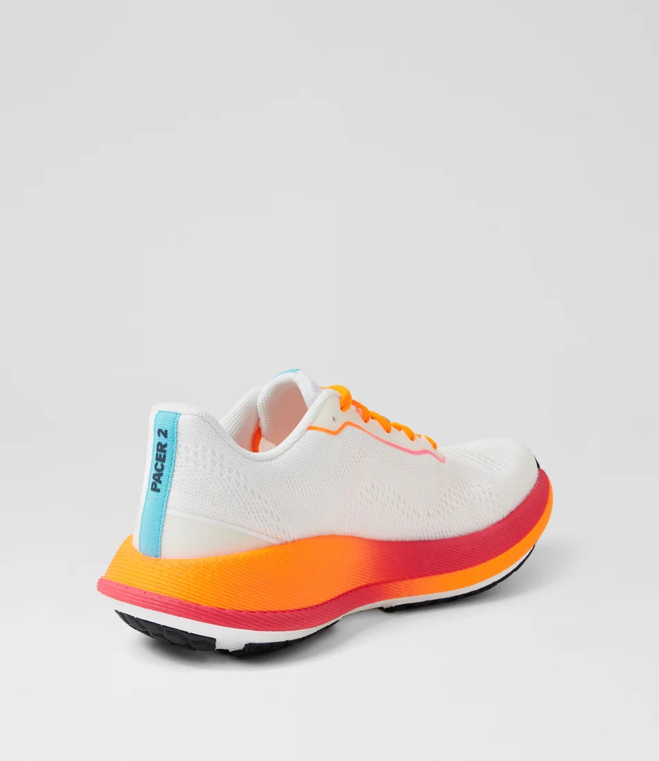 CRAFT Pacer 2 Women's White Fluro Orange Fabric Sneakers