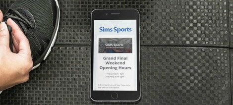 Sims Sports Email Newsletter