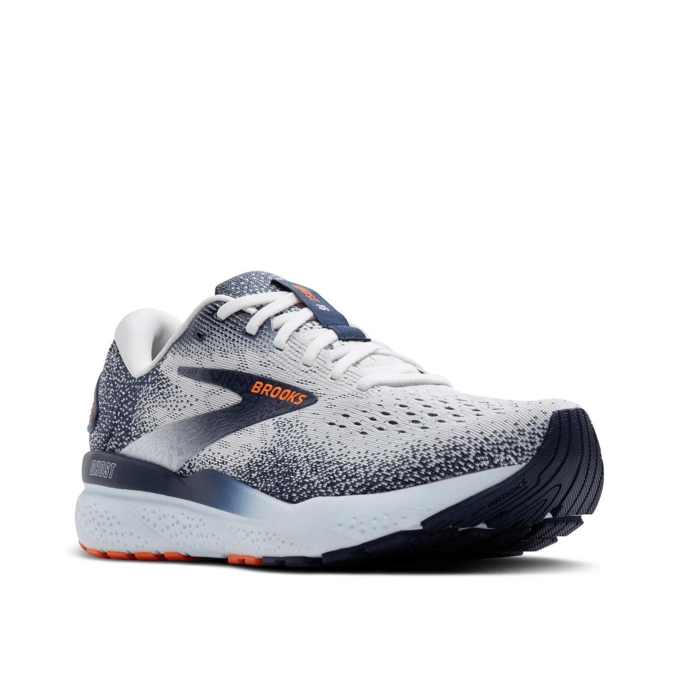 Brooks Ghost 16 Men's - White / Peacoat / Orange