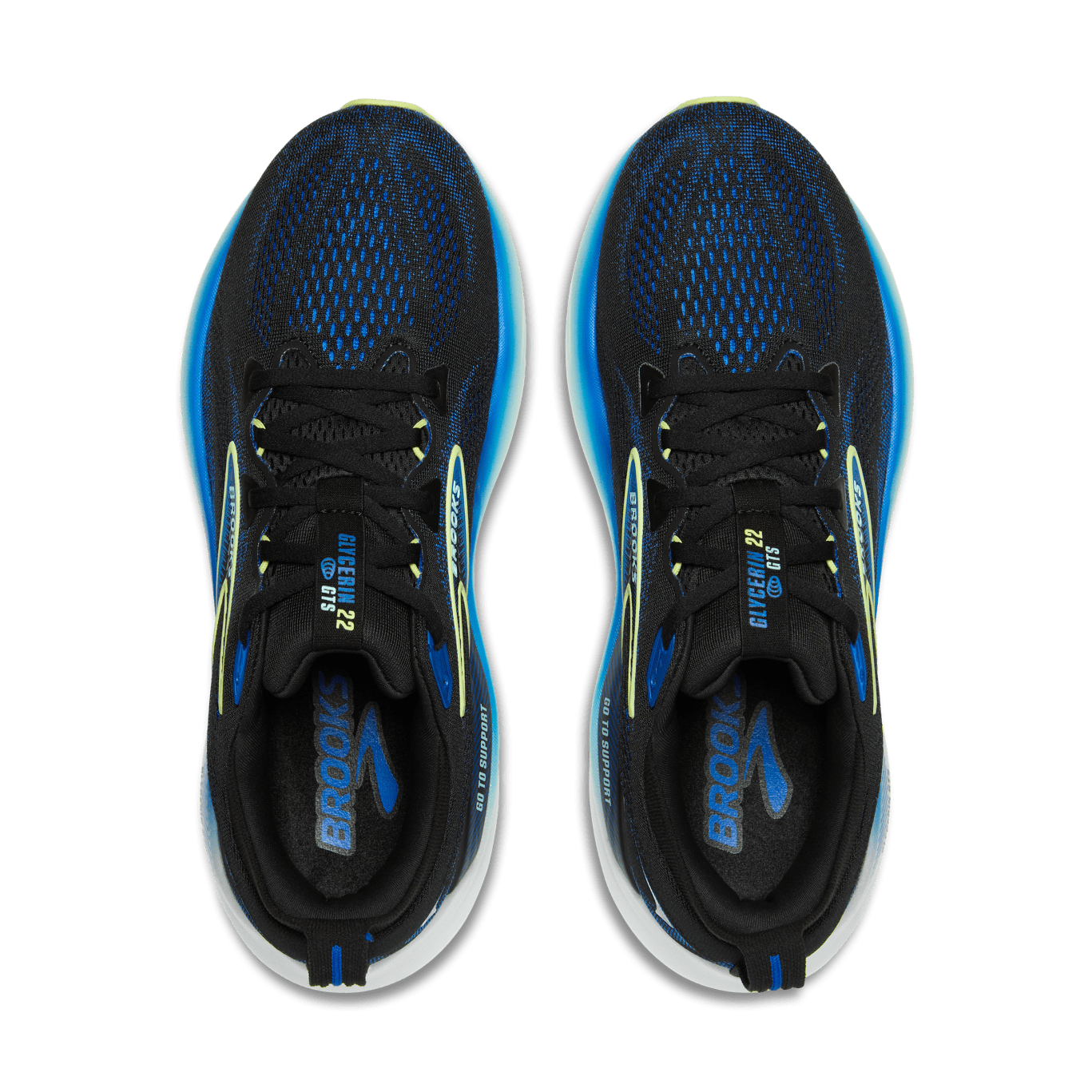 Brooks Glycerin GTS 22 Men's - Black / Cobalt / Neo Yellow