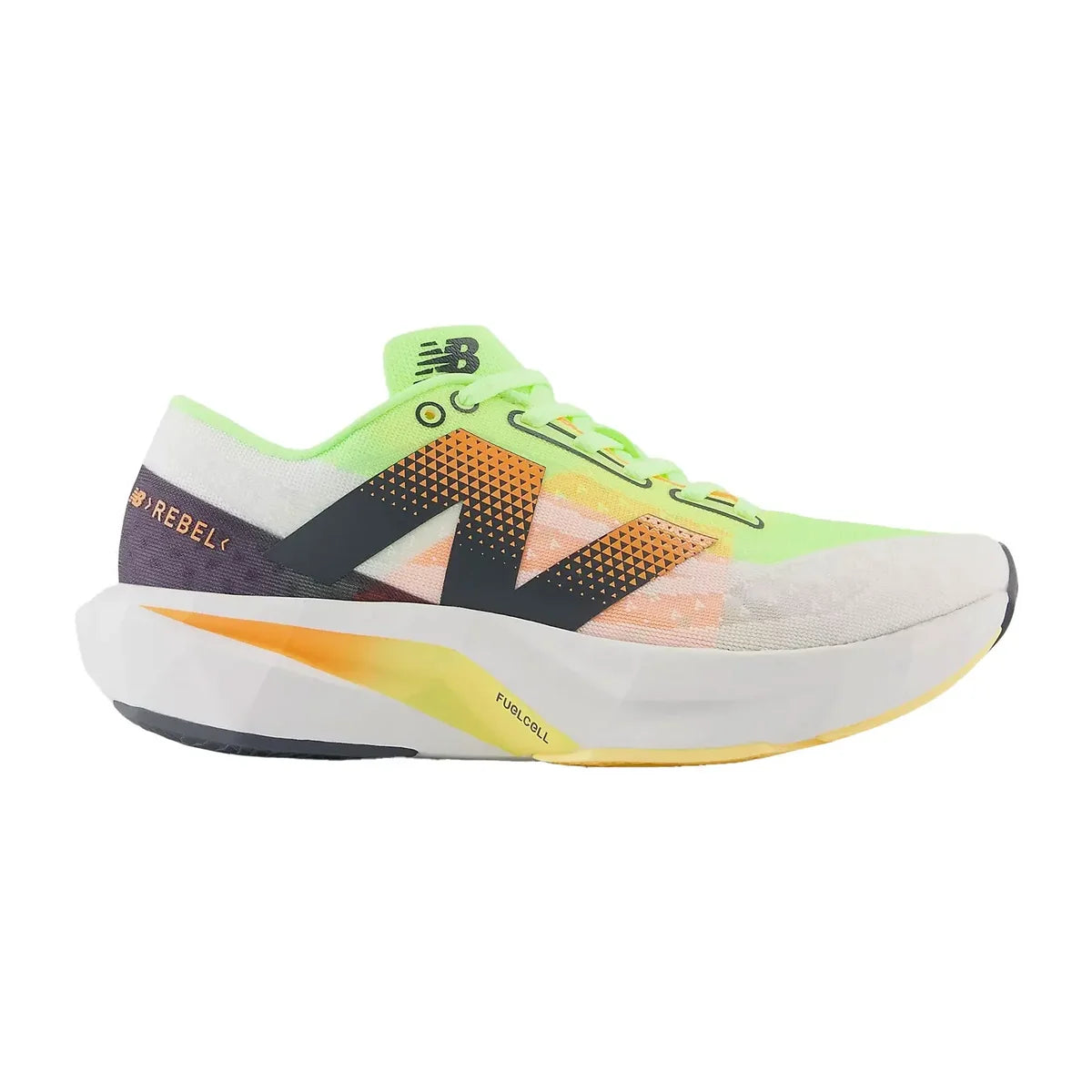 New Balance FuelCell Rebel V4 Women's- White/Lime/Hot Mango