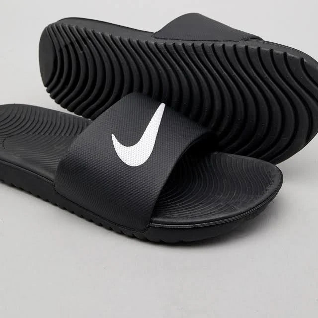 Nike Boys' Kawa Slides-Black/White