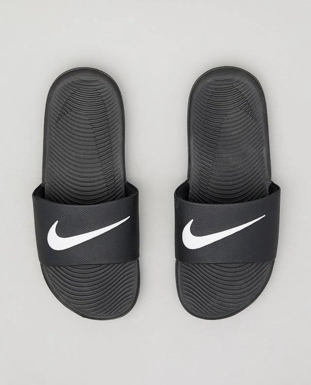 Nike Boys' Kawa Slides-Black/White