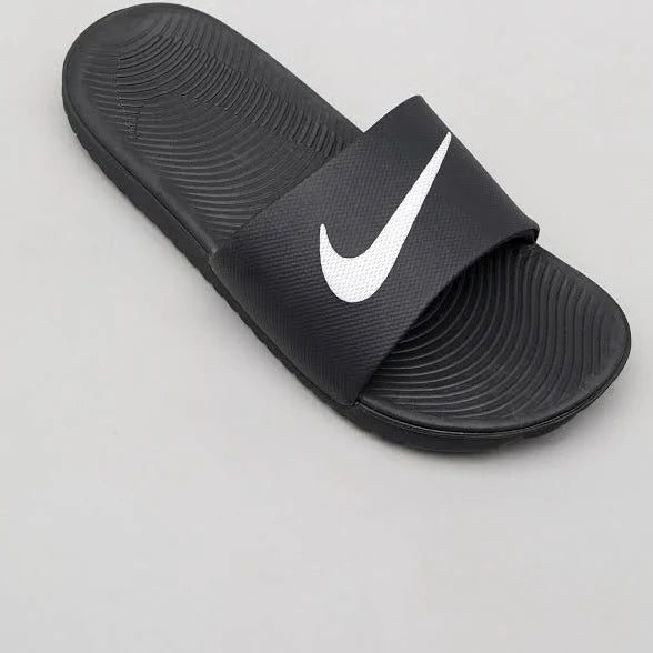 Nike Boys' Kawa Slides-Black/White