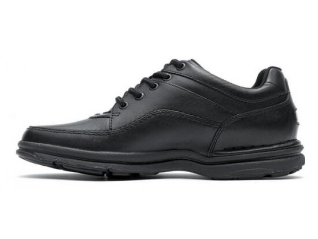 Rockport Men's K71185 World Tour Black Tumbled Leather Walking Shoe